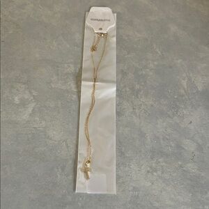 Gold Cross Pendant Necklace - Stainless Steel